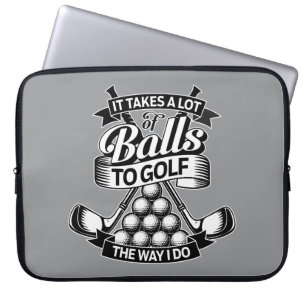 Neemt veel ballen - grappig golf laptop sleeve