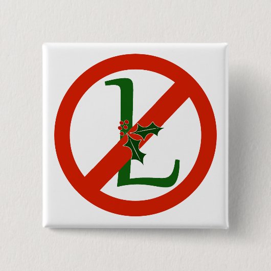 Neen - L Noel Square Kerstmis Button (Voorkant)