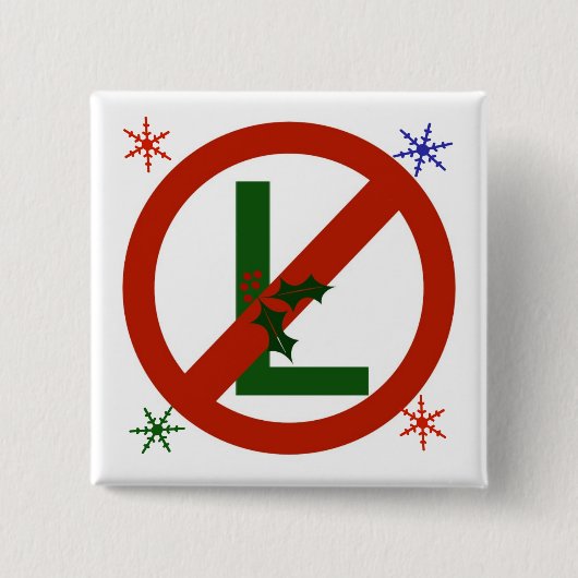 Neen - L Noel Square Kerstmis Button (Voorkant)