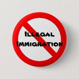 Neen voor illegale immigratie ronde button 5,7 cm