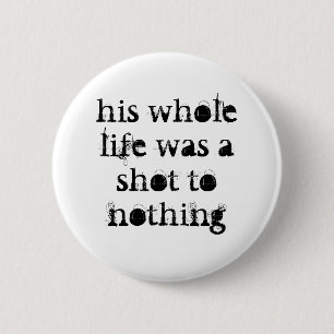 neergeschoten op niets Rocky/snooker badge Ronde Button 5,7 Cm