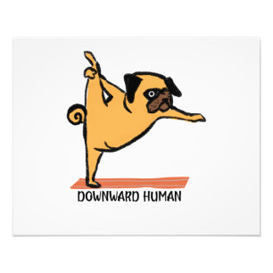 Neerwaartse Human-Yoga-Dog-Funny Foto Afdruk
