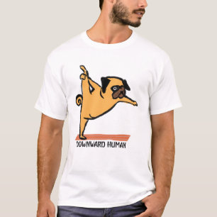 Neerwaartse Human-Yoga-Dog-Funny T-shirt