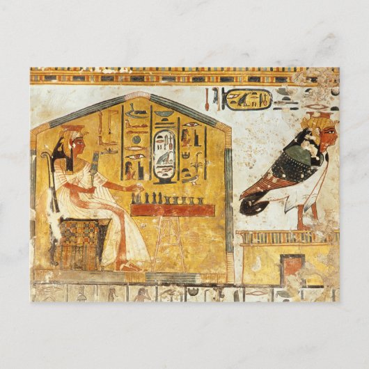 Nefertari die senet spelen briefkaart (Voorkant)