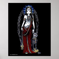 Nefertari Egyptien Bastet Goddess Angel Poster