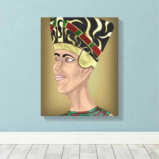 Nefertiti Bust Canvas Afdruk (Insitu (Houten vloer))