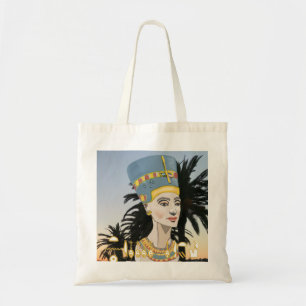 Nefertiti Colorful Portrait en Palm Trees Tas B