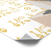 Nefertiti en Tiled Cartouche Background Poster (Hoek)