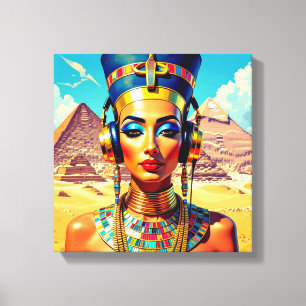 NEFERTITI KONINGIN VAN DE NIJL 4 CANVAS AFDRUK