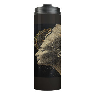 Nefertiti Moderne Silhouette Lijnkunst Thermosbeker