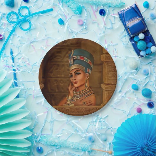 Nefertiti - Neferneferuaten de Egyptische koningin Papieren Bordje (Feest)