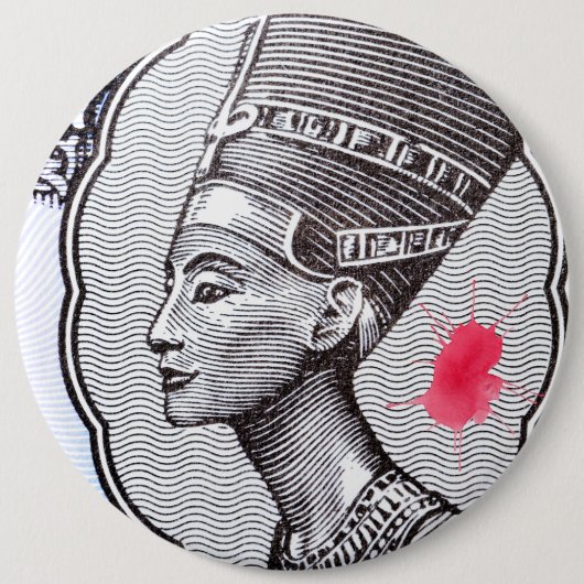 Nefertiti Pin Ronde Button 6,0 Cm (Voorkant)