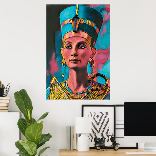 Nefertiti - Poster de l'Art du Mur de la Reine égy (Bureau à domicile)