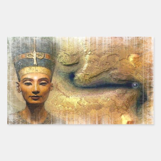 nefertiti rechthoekige sticker (Voorkant)
