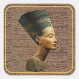 Nefertiti Vierkante Stickers op Hiërogliefenachter