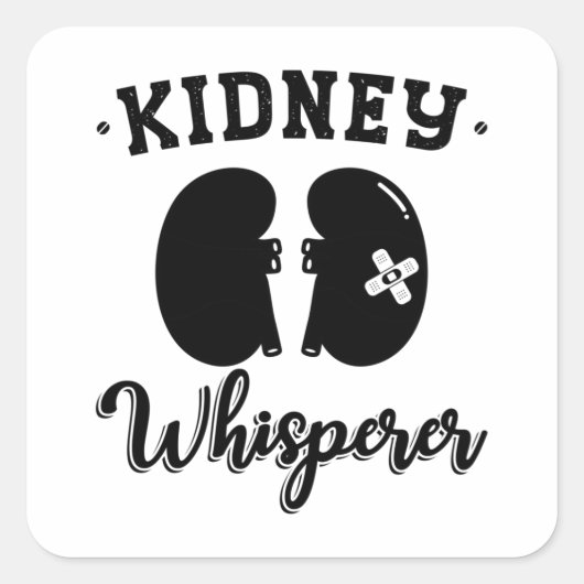 Nefrologie Tech Kidney Whisperer Dialyse Nurse Vierkante Sticker (Voorkant)
