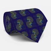 Nefroloog Artsy Kidney Blue Stropdas (Opgerold)