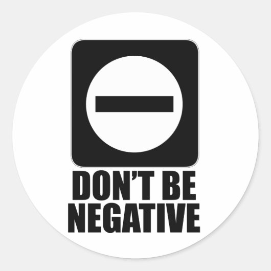 Negatief 2 zwart ronde sticker (Voorkant)