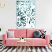 Negatief afbeelding boompatroon canvas afdruk (Insitu (Woonkamer))