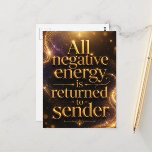Negatieve energie wordt teruggestuurd naar afzende briefkaart