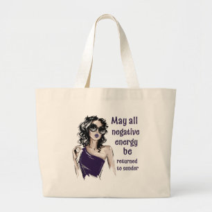 Negatieve energie wordt teruggestuurd naar de afze grote tote bag