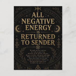Negatieve energie wordt teruggezonden naar afzende briefkaart