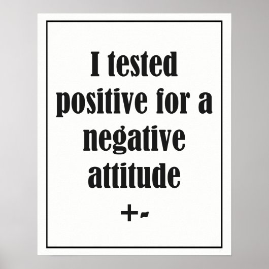 Negatieve Gratis offerte van de Attitude Fun Poster (Voorkant)
