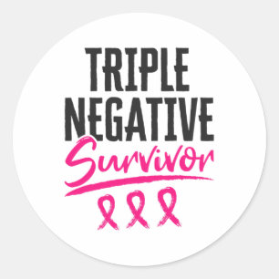 Negatieve overlevende TNBC borstkanker bewustzijn Ronde Sticker