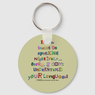 Negatieve taal sleutelhanger
