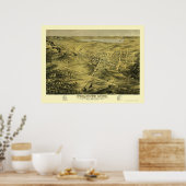 Negaunee, MI Panorama Map - 1871 Poster (Keuken)