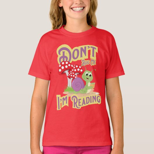 Negeer me niet dat ik Schattigee slak lees T-shirt (Voorkant)