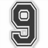 Negen 9 Sticker sportfont (Voorkant)