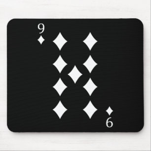 Negen (9) van Diamonds Poker Kaart spelen Kaart Muismat