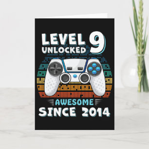 Negen 9jr Verjaardag Zoon Jongen Grappig Gamer 9e Kaart