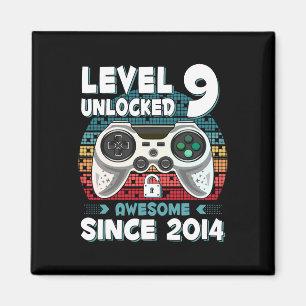 Negen 9jr Verjaardag Zoon Jongen Grappige Gamer 9d Magneet