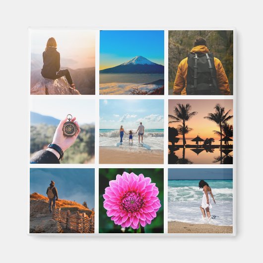 Negen Afbeelding Foto collage  Magneet (Voorkant)