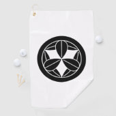 Negen bamboebladeren in cirkel golfhanddoek (Insitu)