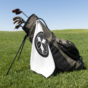 Negen bamboebladeren in cirkel golfhanddoek