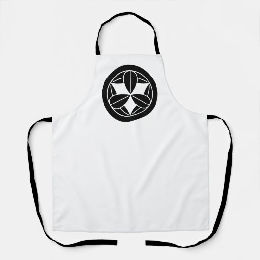 Negen bamboebladeren in cirkel schort (Voorkant)