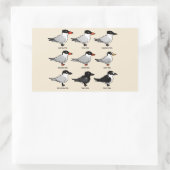 Negen Birdorable Terns (gelabeld) Rechthoekige Sticker (Tas)