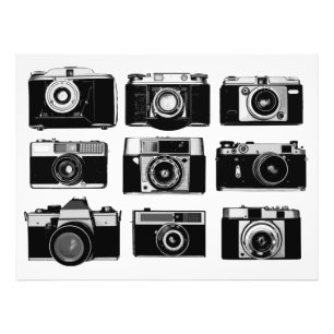 NEGEN CLASSIC BLACK & WHITE 35 mm FOTO FILM CAMERA Afdruk