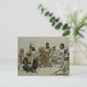 Negen courtiers en bedienden van de Raja Briefkaart (Staand voorkant)