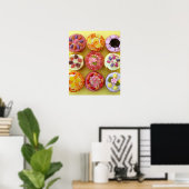 Negen cupcakes, elk versierd met snoep in een poster (Thuiskantoor)