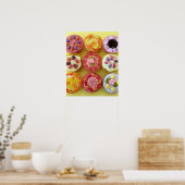 Negen cupcakes, elk versierd met snoep in een poster (Keuken)