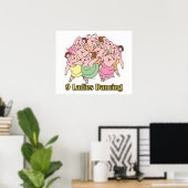negen dames dansen negende 9de kerstdag poster (Thuiskantoor)