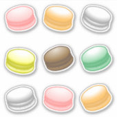 Negen Delicate Macarons  Sticker (Voorkant)