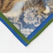 Negen foto Blauw groene rand Pet Keepomwille Fleece Deken (Hoek)