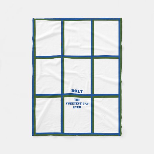 Negen foto Blauw groene rand Pet Keepomwille Fleece Deken (Voorkant)