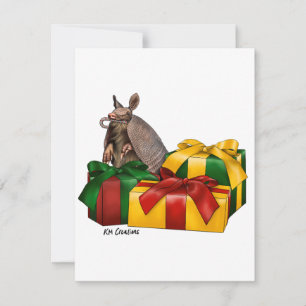 Negen gestreepte gordeldier - vakantiekaart feestdagenkaart