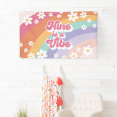 Negen is een Vibe Retro Rainbow 9e verjaardag Spandoek (Insitu)